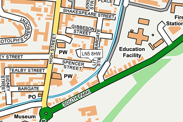 LN5 8HW map - OS OpenMap – Local (Ordnance Survey)