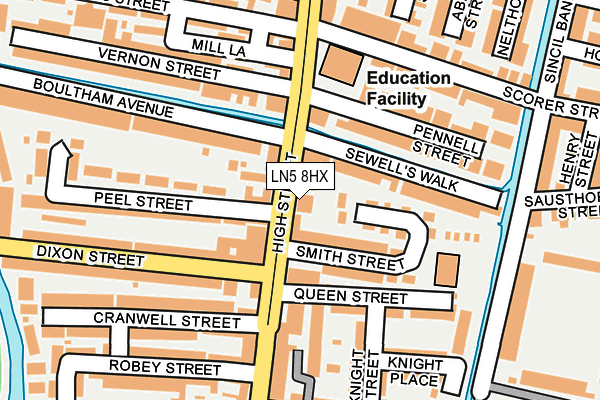 LN5 8HX map - OS OpenMap – Local (Ordnance Survey)
