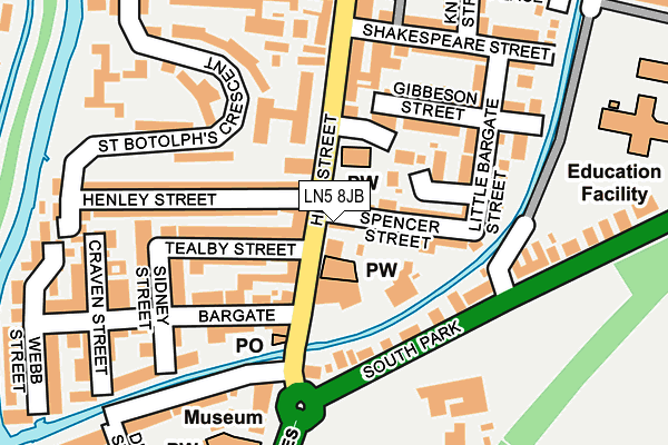 LN5 8JB map - OS OpenMap – Local (Ordnance Survey)