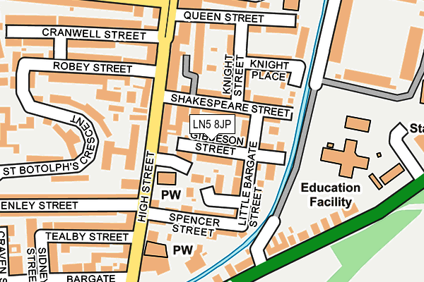 LN5 8JP map - OS OpenMap – Local (Ordnance Survey)