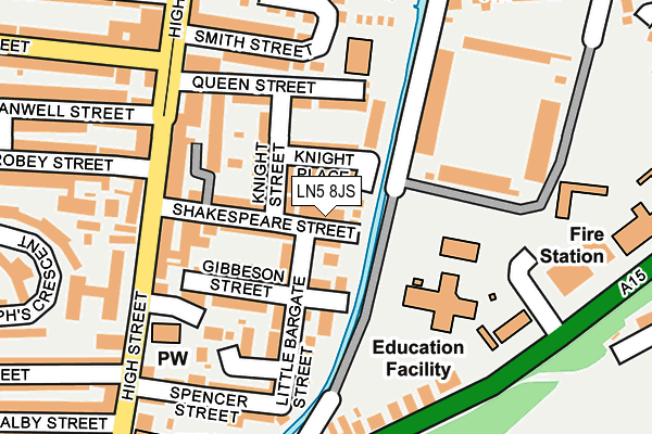 LN5 8JS map - OS OpenMap – Local (Ordnance Survey)