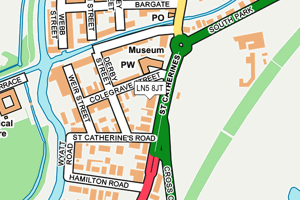 LN5 8JT map - OS OpenMap – Local (Ordnance Survey)