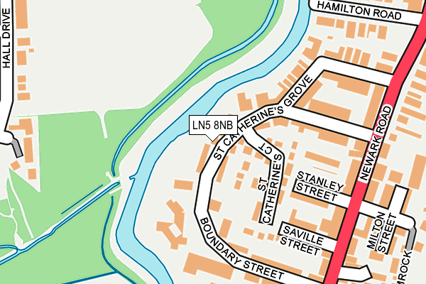 LN5 8NB map - OS OpenMap – Local (Ordnance Survey)