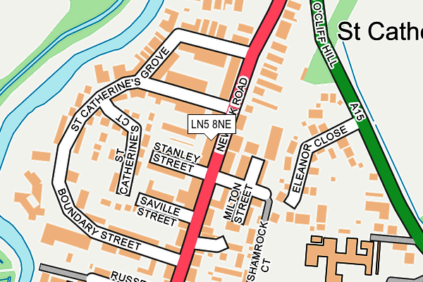 LN5 8NE map - OS OpenMap – Local (Ordnance Survey)