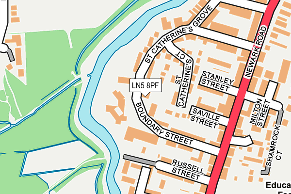 LN5 8PF map - OS OpenMap – Local (Ordnance Survey)