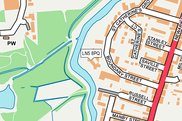 LN5 8PQ map - OS OpenMap – Local (Ordnance Survey)
