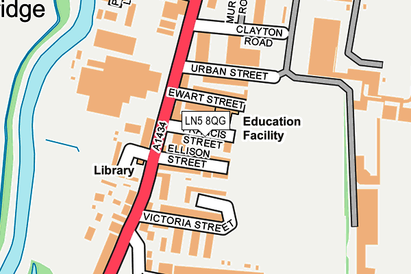 LN5 8QG map - OS OpenMap – Local (Ordnance Survey)
