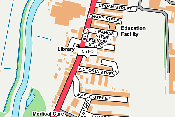 LN5 8QJ map - OS OpenMap – Local (Ordnance Survey)
