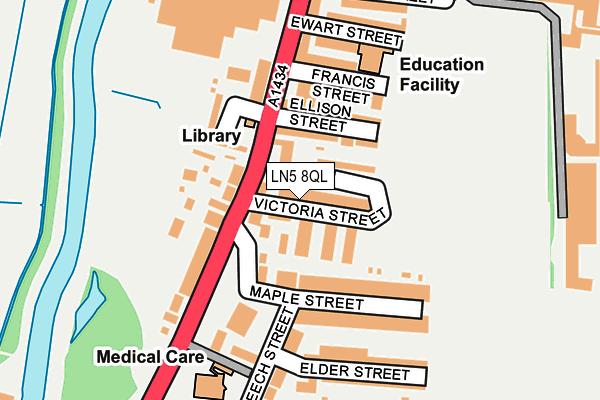 LN5 8QL map - OS OpenMap – Local (Ordnance Survey)