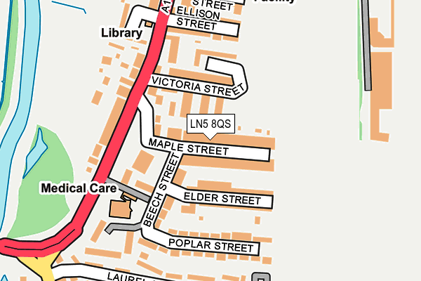 LN5 8QS map - OS OpenMap – Local (Ordnance Survey)