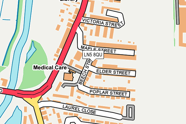 LN5 8QU map - OS OpenMap – Local (Ordnance Survey)