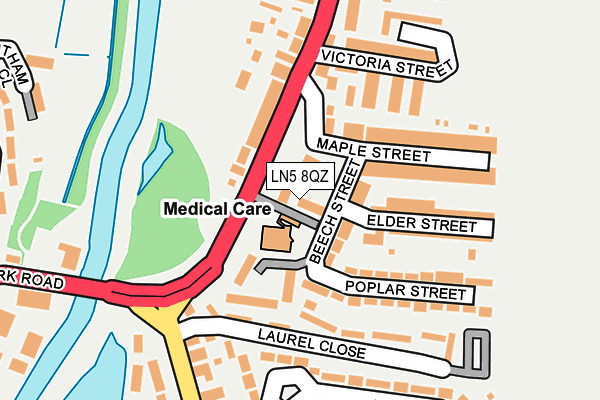 LN5 8QZ map - OS OpenMap – Local (Ordnance Survey)