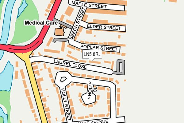 LN5 8RJ map - OS OpenMap – Local (Ordnance Survey)