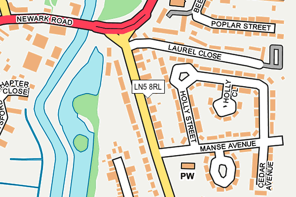 LN5 8RL map - OS OpenMap – Local (Ordnance Survey)