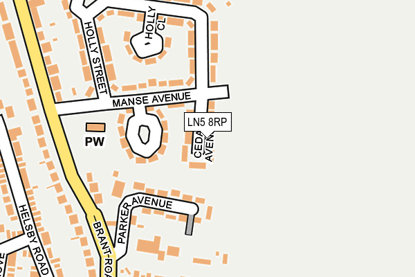 LN5 8RP map - OS OpenMap – Local (Ordnance Survey)