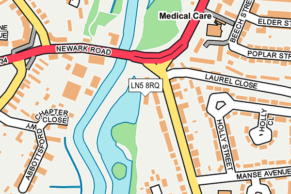 LN5 8RQ map - OS OpenMap – Local (Ordnance Survey)