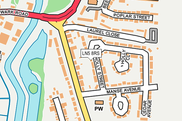 LN5 8RS map - OS OpenMap – Local (Ordnance Survey)