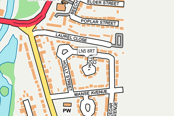 LN5 8RT map - OS OpenMap – Local (Ordnance Survey)