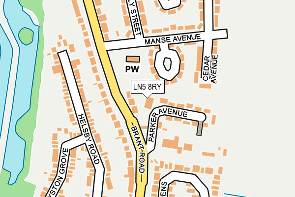LN5 8RY map - OS OpenMap – Local (Ordnance Survey)