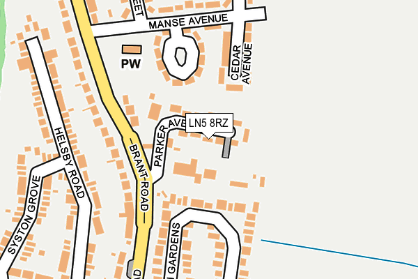 LN5 8RZ map - OS OpenMap – Local (Ordnance Survey)