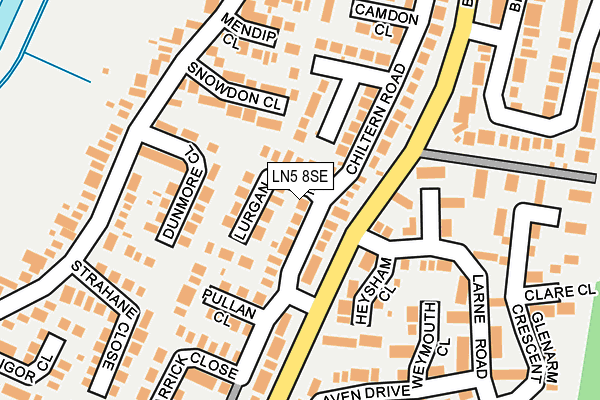 LN5 8SE map - OS OpenMap – Local (Ordnance Survey)