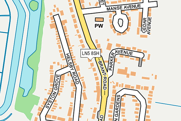 LN5 8SH map - OS OpenMap – Local (Ordnance Survey)