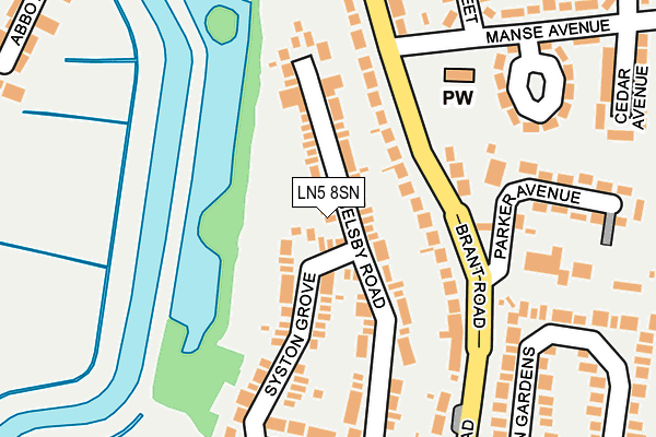 LN5 8SN map - OS OpenMap – Local (Ordnance Survey)