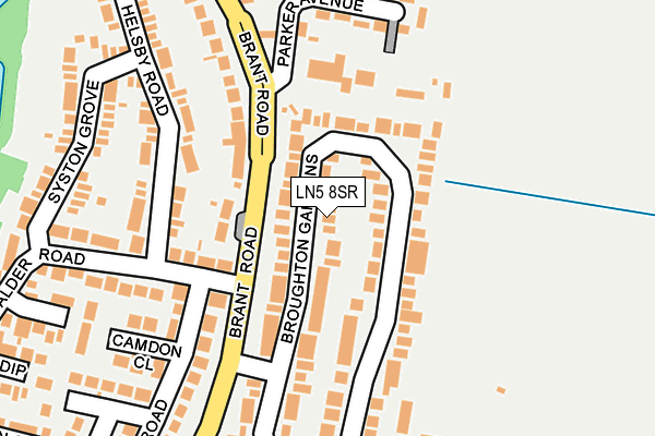 LN5 8SR map - OS OpenMap – Local (Ordnance Survey)