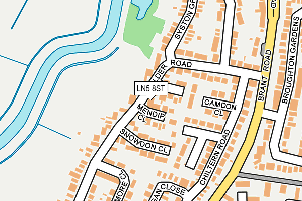 LN5 8ST map - OS OpenMap – Local (Ordnance Survey)