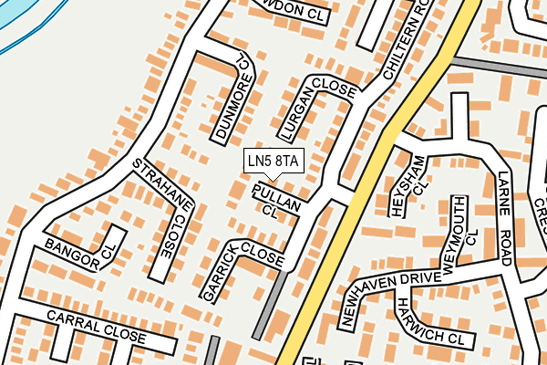 LN5 8TA map - OS OpenMap – Local (Ordnance Survey)