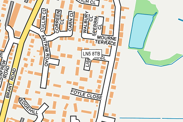 LN5 8TB map - OS OpenMap – Local (Ordnance Survey)