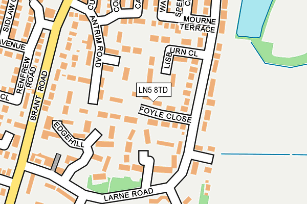 LN5 8TD map - OS OpenMap – Local (Ordnance Survey)