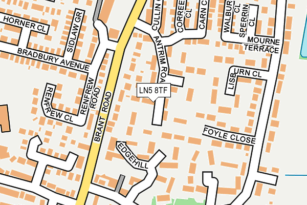 LN5 8TF map - OS OpenMap – Local (Ordnance Survey)