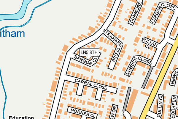 LN5 8TH map - OS OpenMap – Local (Ordnance Survey)