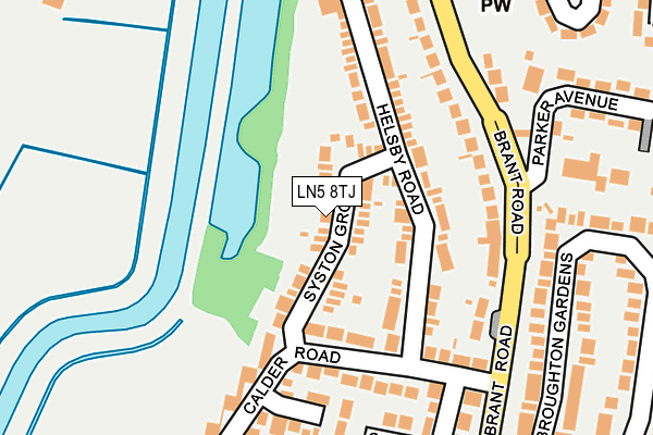 LN5 8TJ map - OS OpenMap – Local (Ordnance Survey)