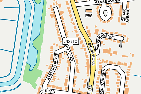 LN5 8TQ map - OS OpenMap – Local (Ordnance Survey)