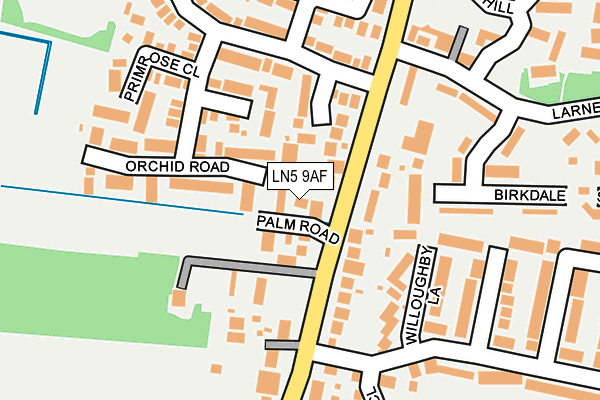 LN5 9AF map - OS OpenMap – Local (Ordnance Survey)