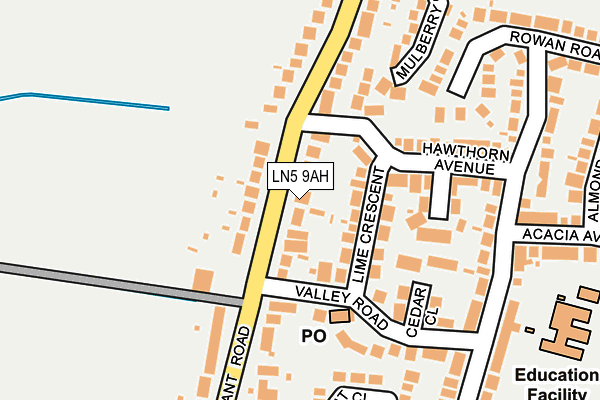LN5 9AH map - OS OpenMap – Local (Ordnance Survey)
