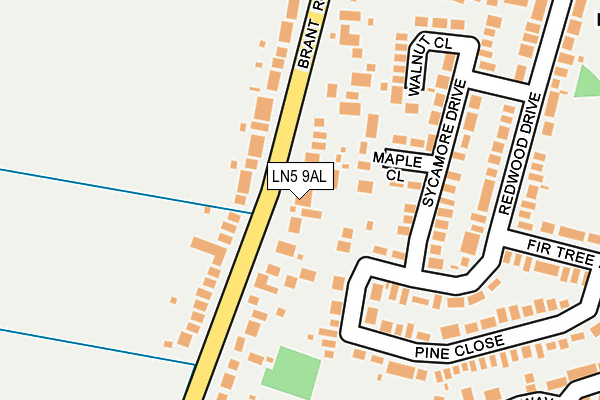 LN5 9AL map - OS OpenMap – Local (Ordnance Survey)