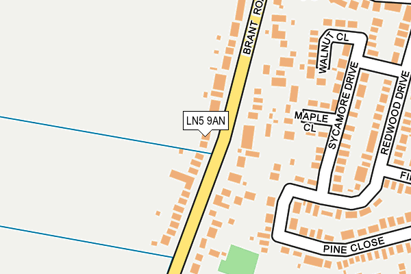 LN5 9AN map - OS OpenMap – Local (Ordnance Survey)