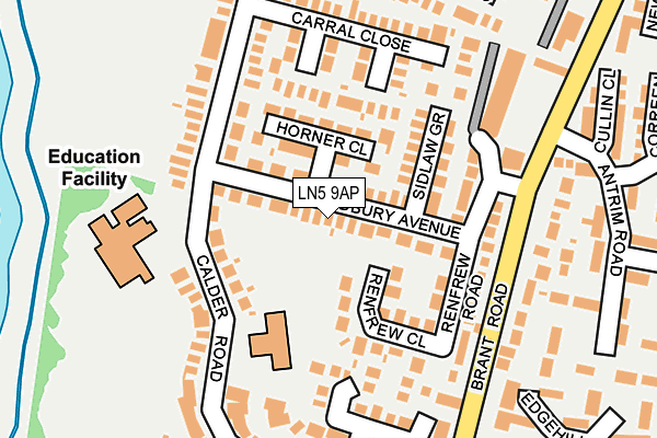 LN5 9AP map - OS OpenMap – Local (Ordnance Survey)