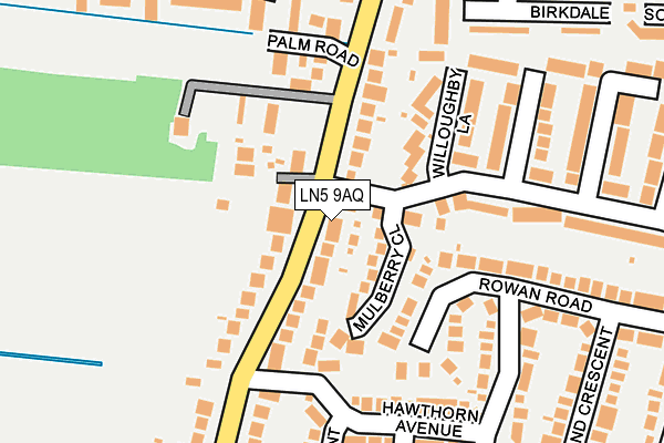 LN5 9AQ map - OS OpenMap – Local (Ordnance Survey)
