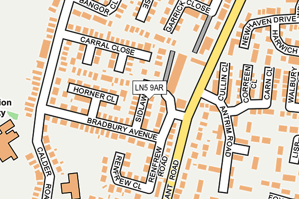 LN5 9AR map - OS OpenMap – Local (Ordnance Survey)