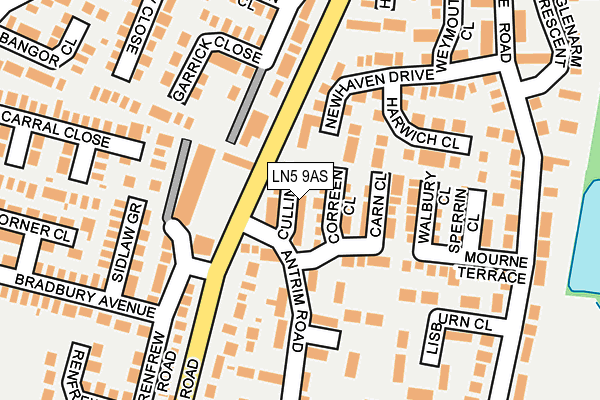 LN5 9AS map - OS OpenMap – Local (Ordnance Survey)