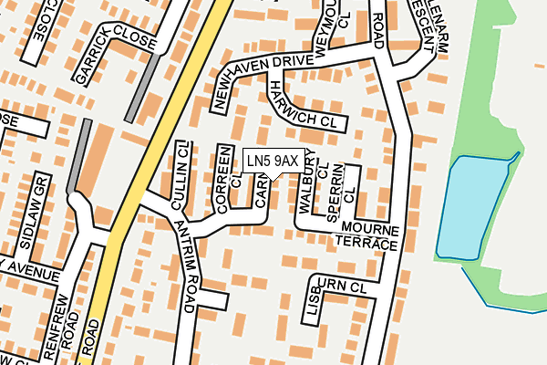 LN5 9AX map - OS OpenMap – Local (Ordnance Survey)