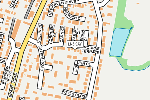 LN5 9AY map - OS OpenMap – Local (Ordnance Survey)