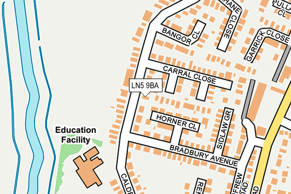 LN5 9BA map - OS OpenMap – Local (Ordnance Survey)