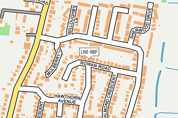 LN5 9BP map - OS OpenMap – Local (Ordnance Survey)