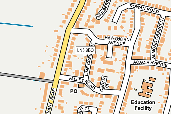 LN5 9BQ map - OS OpenMap – Local (Ordnance Survey)