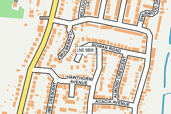 LN5 9BW map - OS OpenMap – Local (Ordnance Survey)
